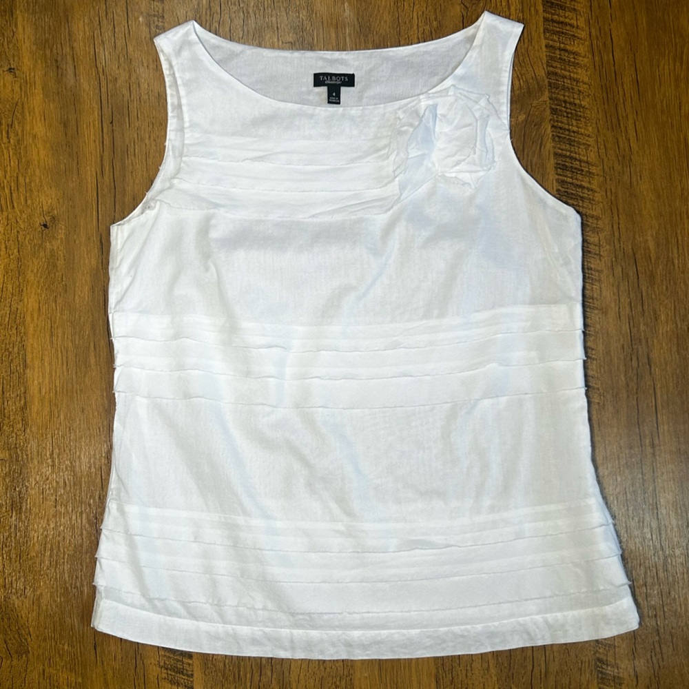 Talbots White Sleeveless Blouse 4